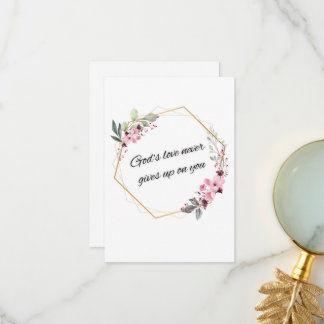 Gods liefde geeft nooit op bedankkaart