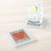 Gods liefde gratis voor altijd geen abonnement Chr Glazen Onderzetter (Schuin)