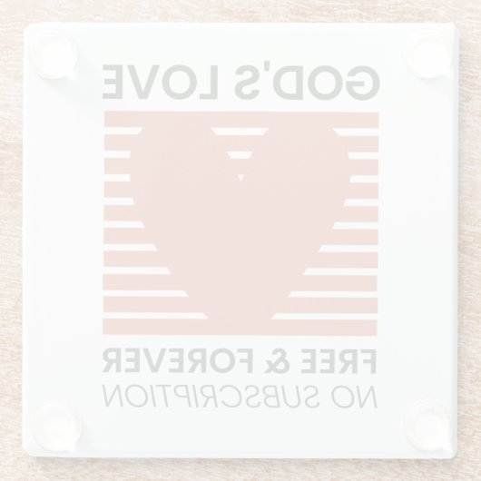 Gods liefde gratis voor altijd geen abonnement Chr Glazen Onderzetter (Achterkant)