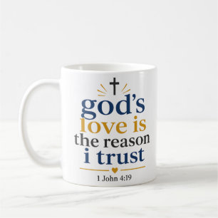 Gods liefde is de reden dat ik christelijke citate koffiemok