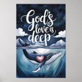 God's liefde is diep Boho christelijke kinderkamer Poster (Voorkant)