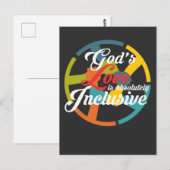 Gods liefde is inclusief Rainbow Pride Anti Racism Briefkaart (Voorkant / Achterkant)