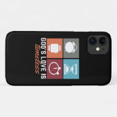 Gods liefde is tijdloze Christelijke iPhone Case (Achterkant (horizontaal))