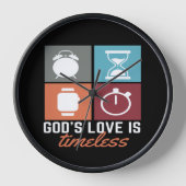 Gods liefde is tijdloze Christelijke wandklok (Voorkant)