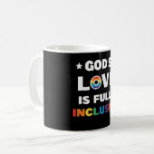 God's liefde is volledig inbegrepen Gay LGBT Pride Koffiemok (Voorkant links)