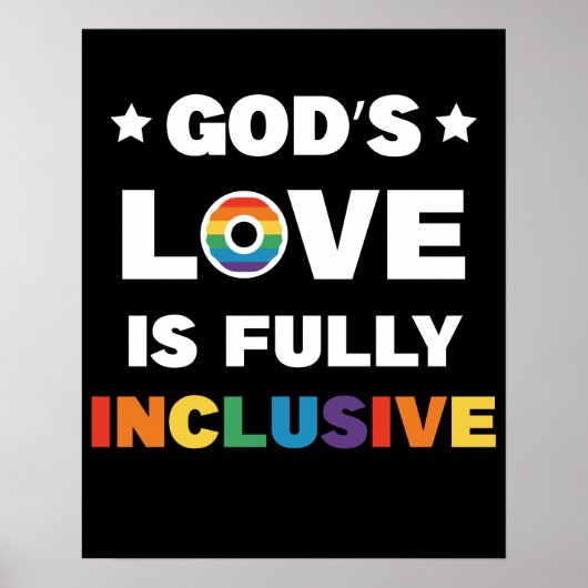 God's liefde is volledig inbegrepen Gay LGBT Pride Poster (Voorkant)