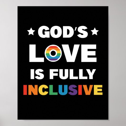 God's liefde is volledig inbegrepen Gay LGBT Pride Poster (Voorkant)