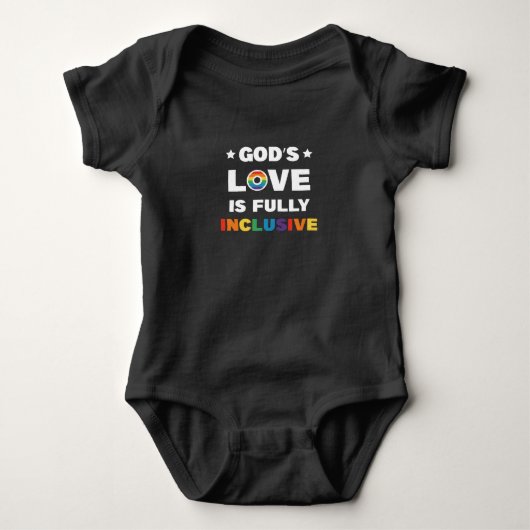 God's liefde is volledig inbegrepen Gay LGBT Pride Romper (Voorkant)