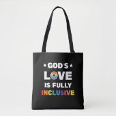 God's liefde is volledig inbegrepen Gay LGBT Pride Tote Bag (Voorkant)