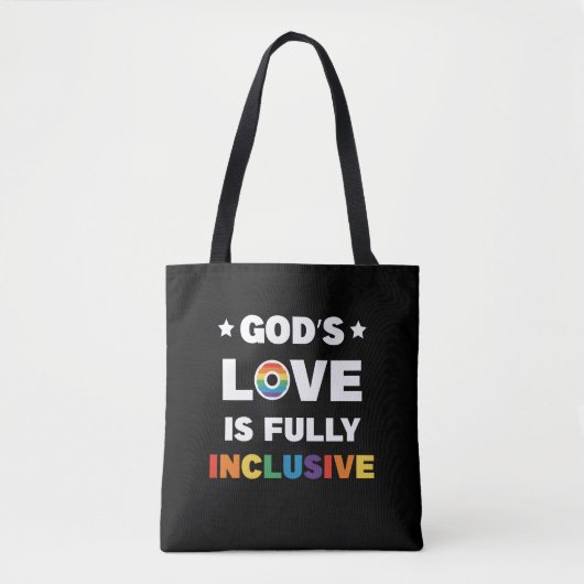 God's liefde is volledig inbegrepen Gay LGBT Pride Tote Bag (Voorkant)