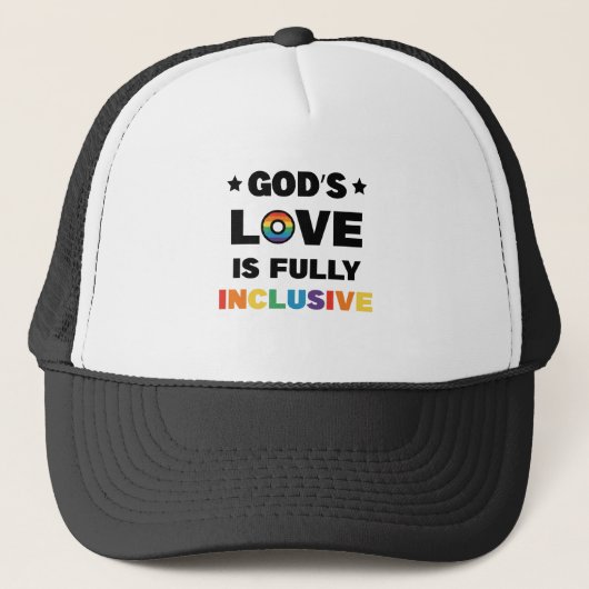 God's liefde is volledig inbegrepen Gay LGBT Pride Trucker Pet (Voorkant)