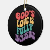 Gods liefde is volledig inclusief Christelijk Jesu Keramisch Ornament (Links)