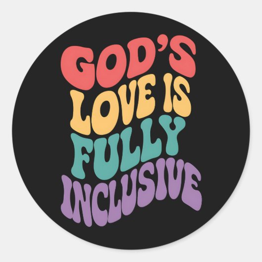 Gods liefde is volledig inclusief Christelijk Jesu Ronde Sticker (Voorkant)