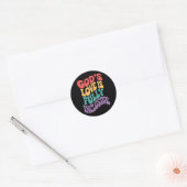 Gods liefde is volledig inclusief Christelijk Jesu Ronde Sticker (Envelop)