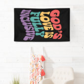 Gods liefde is volledig inclusief Christelijk Jesu Spandoek (Insitu)