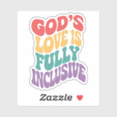 Gods liefde is volledig inclusief Christelijk Jesu Sticker (Vel)
