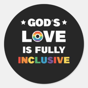 God's Liefde Is Volledig Inclusief Gay LGBT Pride  Ronde Sticker