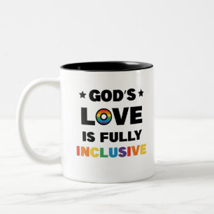 God's Liefde Is Volledig Inclusief Gay LGBT Pride Tweekleurige Koffiemok