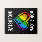 God's liefde is volledig inclusieve Christelijke G Legpuzzel (Horizontaal)