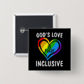 God's liefde is volledig inclusieve Christelijke G Vierkante Button 5,1 Cm (Voorkant /achterkant)