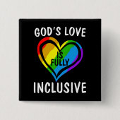 God's liefde is volledig inclusieve Christelijke G Vierkante Button 5,1 Cm (Voorkant)