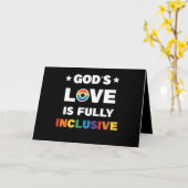 God's liefde is volledig inclusieve Gay LGBT Pride Kaart (Gele Bloem)