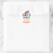 God's liefde is volledig inclusieve LGBTQ Ally Gay Ronde Sticker (Tas)