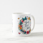 God's liefde mislukt nooit koffiemok (Voorkant rechts)