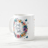 God's liefde mislukt nooit koffiemok (Voorkant links)