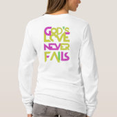 Gods liefde mislukt nooit t-shirt (Achterkant)