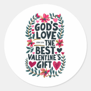 Gods liefde Valentijn geschenk Ronde Sticker