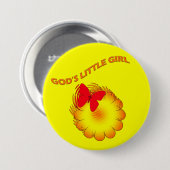 Gods Little Girl Ronde Button 7,6 Cm (Voorkant /achterkant)