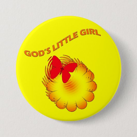Gods Little Girl Ronde Button 7,6 Cm (Voorkant)