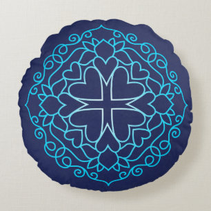 God's Love Cross Hearts Mandala Rond Kussen
