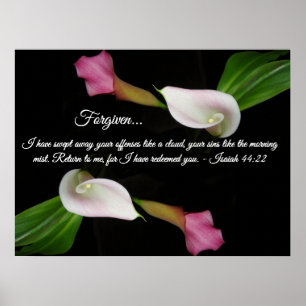 Gods Love Forgave Calla Lily Flowers Poster