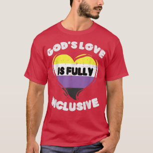 Gods Love Fully Inclusive Nonbinary Heart Enby NB T-shirt