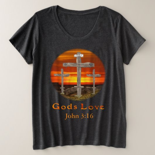Gods Love Grote Maat T-shirt (Design voorkant)