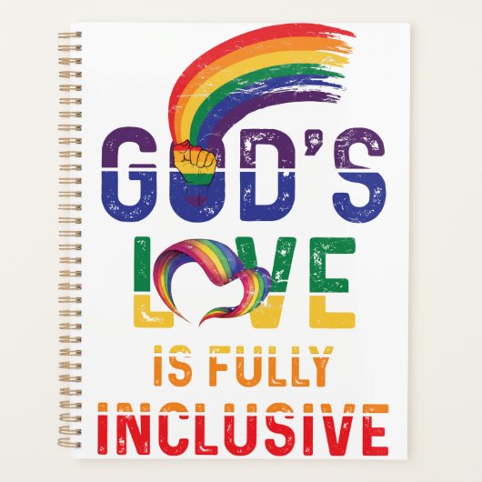 God's Love Is Fully Inclusive LGBTQ Ally Gay Pride Planner (Voorkant)