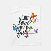 God's Love Never Fails - Butterfly Art - Religious Fleece Deken (Voorkant)