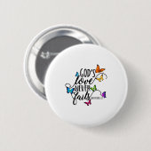 God's Love Never Fails - Butterfly Art - Religious Ronde Button 5,7 Cm (Voorkant /achterkant)