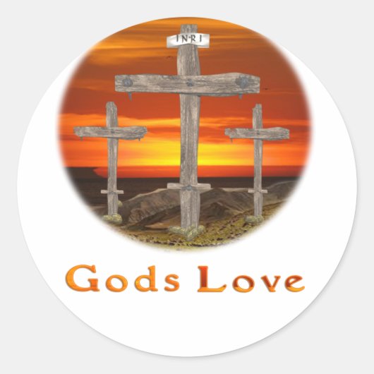 Gods Love Ronde Sticker (Voorkant)