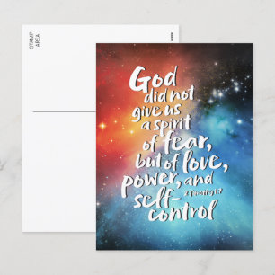 GOD's Love Spirit - NO FEAR - Bible Verse Feestdagenkaart