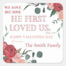 God's Love Valentijn Treat Bag Sticker Waterverf