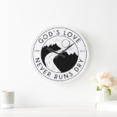 God's Love werkt nooit droog John 4:14 Bijbelversi Grote Klok (Huis)