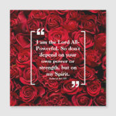 God's Macht: Heilige Geestelijke Rode Rozen Magnet (Voorkant)