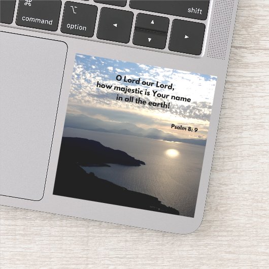 Gods majestueuze aarde en naam, psalm 8:9 sticker (Detail)