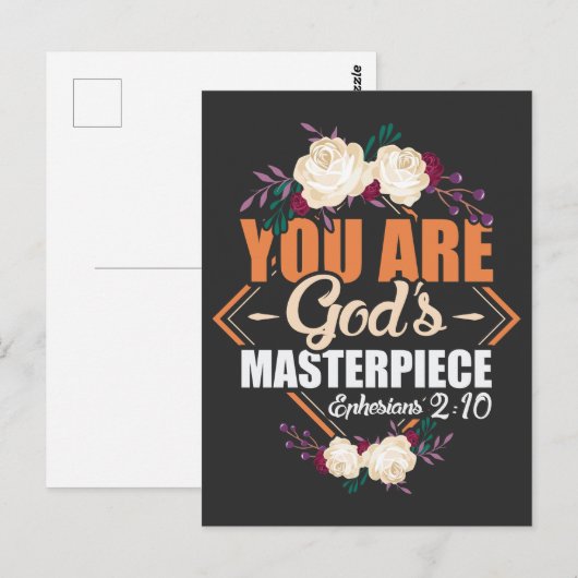 Gods Masterstuk Ephesians 2:10 Bijbelverse Briefkaart (Voorkant / Achterkant)