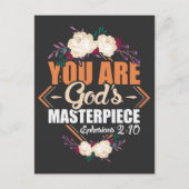 Gods Masterstuk Ephesians 2:10 Bijbelverse Briefkaart (Voorkant)