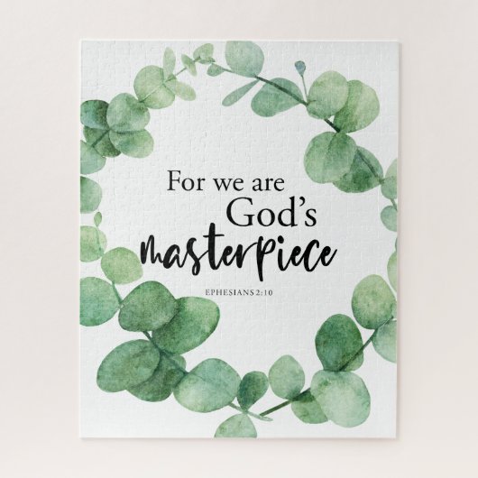 Gods Masterstuk Eucalyptus Bijbel Verse Faith Legpuzzel (Verticaal)