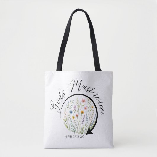 Gods Meesterwerk Efeze 2:10 Bijbelvers Tote Bag (Voorkant)